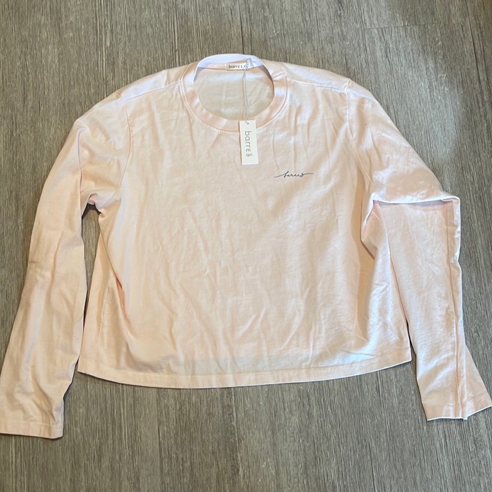 NWT Barre3 Light Pink Long Sleeve Shirt Size XXL